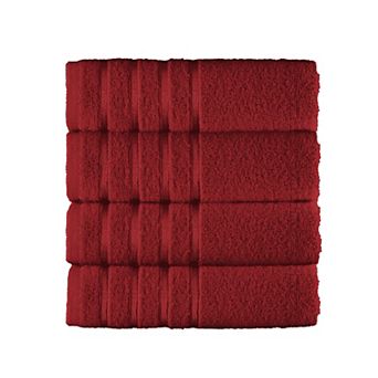 Elegant Comfort 4 pack turkish cotton 4 lines stripe hand towel set 16 x 28 inch