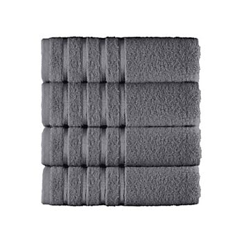 Elegant Comfort 4 pack turkish cotton 4 lines stripe hand towel set 16 x 28 inch