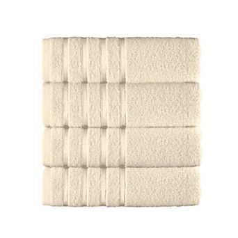 Elegant Comfort 4 pack turkish cotton 4 lines stripe hand towel set 16 x 28 inch