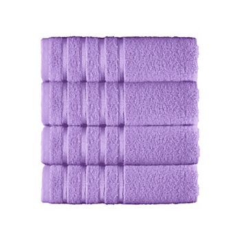 Elegant Comfort 4 pack turkish cotton 4 lines stripe hand towel set 16 x 28 inch