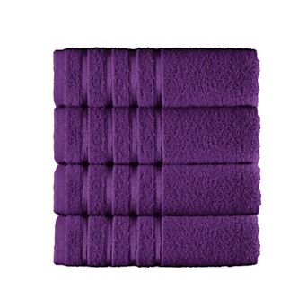 Elegant Comfort 4 pack turkish cotton 4 lines stripe hand towel set 16 x 28 inch