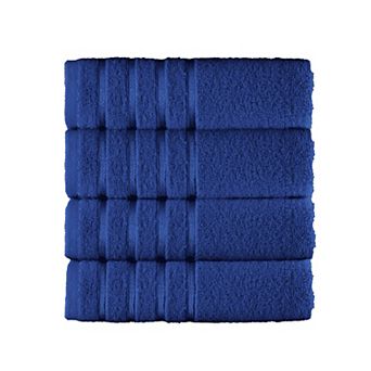 Elegant Comfort 4 pack turkish cotton 4 lines stripe hand towel set 16 x 28 inch