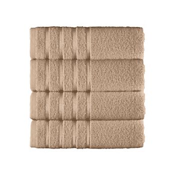 Elegant Comfort 4 pack turkish cotton 4 lines stripe hand towel set 16 x 28 inch