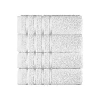 Elegant Comfort 4 pack turkish cotton 4 lines stripe hand towel set 16 x 28 inch