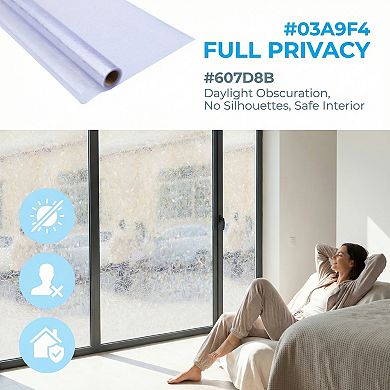 Frosted Window Privacy Film Non Adhesive Static Cling Glass Sun Control Door Decal 39.4"x23.6"