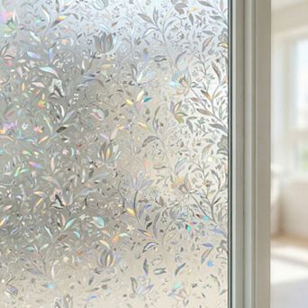 Frosted Window Privacy Film Non Adhesive Static Cling Glass Sun Control Door Decal 39.4"x23.6"
