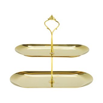 2 tier Crown-Design Cupcake Stand Holder Oval Shape for Donuts Fruit 1 Set