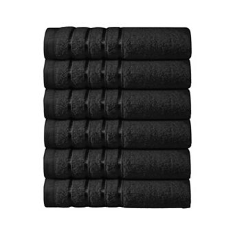 Elegant Comfort 6 pack premium turkish cotton 4 lines stripe washcloths set 13 x 13 inch