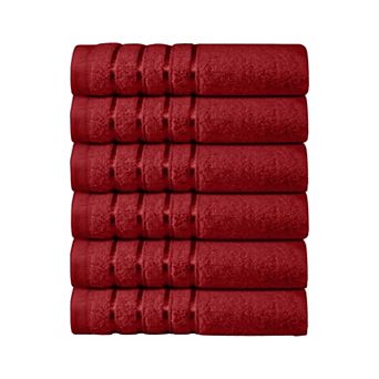 Elegant Comfort 6 pack premium turkish cotton 4 lines stripe washcloths set 13 x 13 inch
