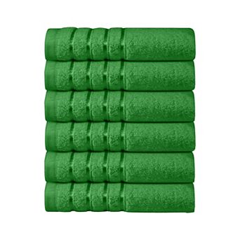 Elegant Comfort 6 pack premium turkish cotton 4 lines stripe washcloths set 13 x 13 inch