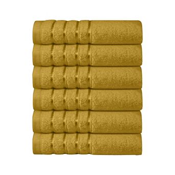 Elegant Comfort 6 pack premium turkish cotton 4 lines stripe washcloths set 13 x 13 inch