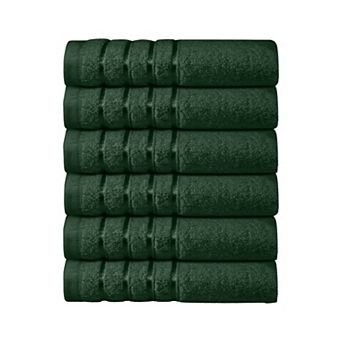 Elegant Comfort 6 pack premium turkish cotton 4 lines stripe washcloths set 13 x 13 inch