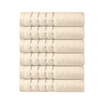 Elegant Comfort 6 pack premium turkish cotton 4 lines stripe washcloths set 13 x 13 inch
