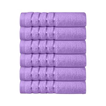 Elegant Comfort 6 pack premium turkish cotton 4 lines stripe washcloths set 13 x 13 inch