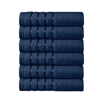Elegant Comfort 6 pack premium turkish cotton 4 lines stripe washcloths set 13 x 13 inch