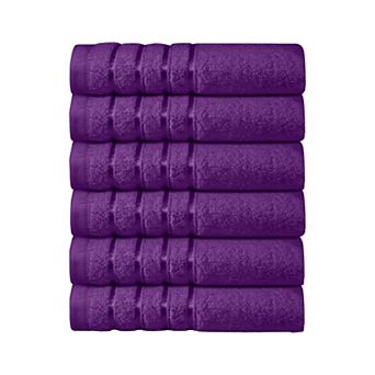 Elegant Comfort 6 pack premium turkish cotton 4 lines stripe washcloths set 13 x 13 inch