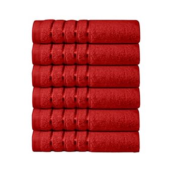 Elegant Comfort 6 pack premium turkish cotton 4 lines stripe washcloths set 13 x 13 inch