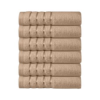 Elegant Comfort 6 pack premium turkish cotton 4 lines stripe washcloths set 13 x 13 inch
