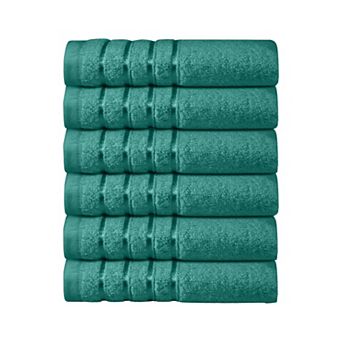 Elegant Comfort 6 pack premium turkish cotton 4 lines stripe washcloths set 13 x 13 inch
