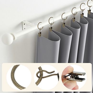 Curtain Rings with Clips for Hanging Curtains and Shower Curtain 10 Pcs 1.61"