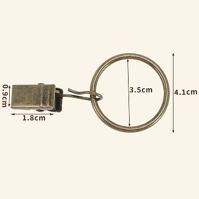 Curtain Rings with Clips for Hanging Curtains and Shower Curtain 10 Pcs 1.61"