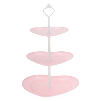3-Layer Heart-shaped Cake Display Holder with Layered Serving Tray for Pastries 1 Set