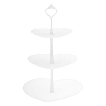 3-Layer Heart-shaped Cake Display Holder with Layered Serving Tray for Pastries 1 Set