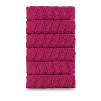 Elegant Comfort 6 pack premium turkish cotton braided washcloths set 13 x 13 inch