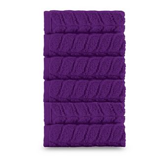 Elegant Comfort 6 pack premium turkish cotton braided washcloths set 13 x 13 inch