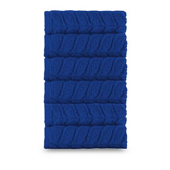 Elegant Comfort 6 pack premium turkish cotton braided washcloths set 13 x 13 inch