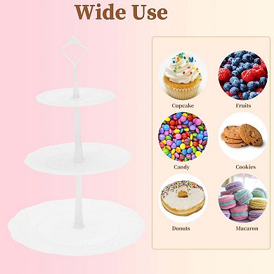 3-Layer Circular Cake Display Holder for Pastries, Donuts and Fruits 1 Set