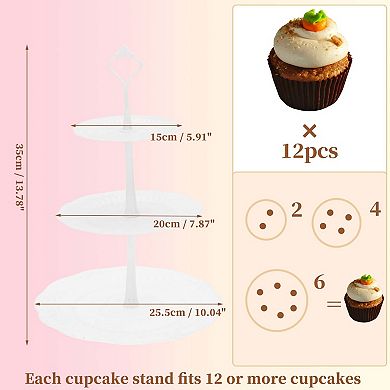 3-Layer Circular Cake Display Holder for Pastries, Donuts and Fruits 1 Set