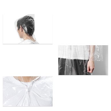 Disposable Rain Ponchos Lightweight for Men and Women Clear 5Pcs