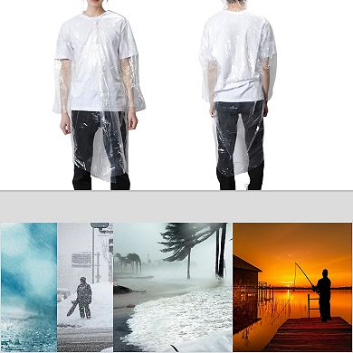 Disposable Rain Ponchos Lightweight for Men and Women Clear 5Pcs