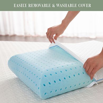 Elegant Comfort Cooling Memory Foam Pillow, Gel-Infused Filling
