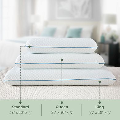Elegant Comfort Cooling Memory Foam Pillow, Gel-Infused Filling