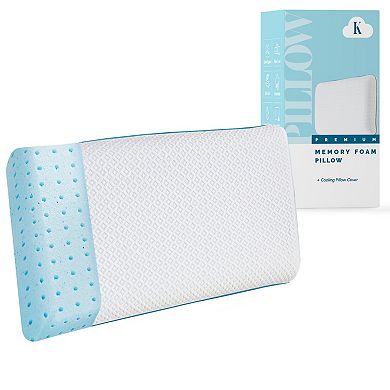 Elegant Comfort Cooling Memory Foam Pillow, Gel-Infused Filling