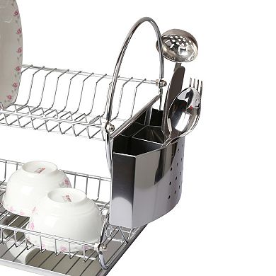 Megachef Pro Chrome Plated 17.5 Inch Two Shelf Dish Rack