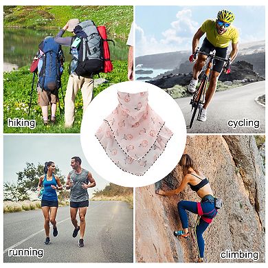 Floral Print Triangle Earloop Neck Gaiter for Outdoor Sports Activities 1 Pc