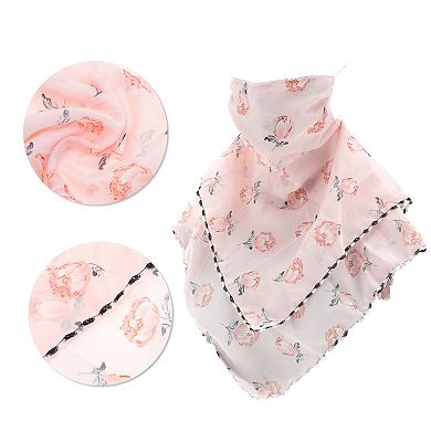 Floral Print Triangle Earloop Neck Gaiter for Outdoor Sports Activities 1 Pc