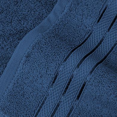 Elegant Comfort 4 Pack Turkish Cotton Three Line Popcorn Hand Towel Set, 16 x 28 inch