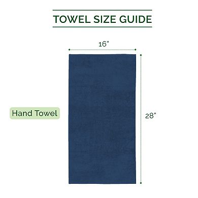 Elegant Comfort 4 Pack Turkish Cotton Three Line Popcorn Hand Towel Set, 16 x 28 inch