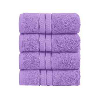 Elegant Comfort 4 Pack Turkish Cotton Three Line Popcorn Hand Towel Set, 16 x 28 inch
