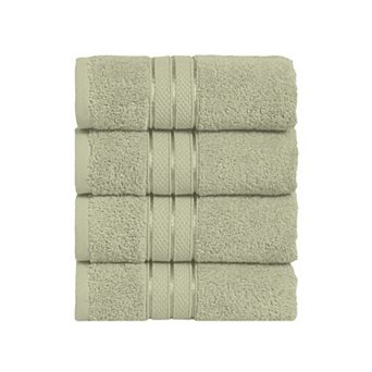 Elegant Comfort 4 Pack Turkish Cotton Three Line Popcorn Hand Towel Set, 16 x 28 inch