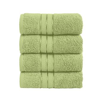 Elegant Comfort 4 Pack Turkish Cotton Three Line Popcorn Hand Towel Set, 16 x 28 inch