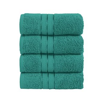Elegant Comfort 4 Pack Turkish Cotton Three Line Popcorn Hand Towel Set, 16 x 28 inch