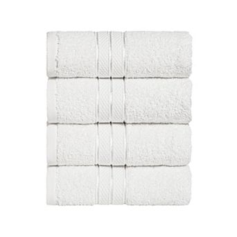 Elegant Comfort 4 Pack Turkish Cotton Three Line Popcorn Hand Towel Set, 16 x 28 inch