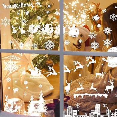 Christmas Decorations City Santa Claus and Deer Christmas Decor for White 1 Set