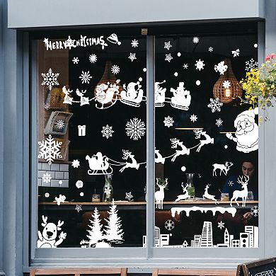 Christmas Decorations City Santa Claus and Deer Christmas Decor for White 1 Set