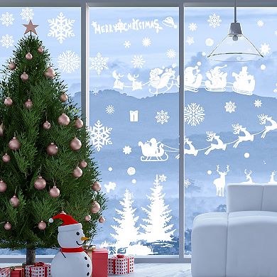 Christmas Decorations City Santa Claus and Deer Christmas Decor for White 1 Set